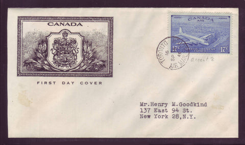 BAFDC # CE3 17¢ Air Mail Special Delivery, D.C. 4-M Airplane, First Cay Cover - 1946