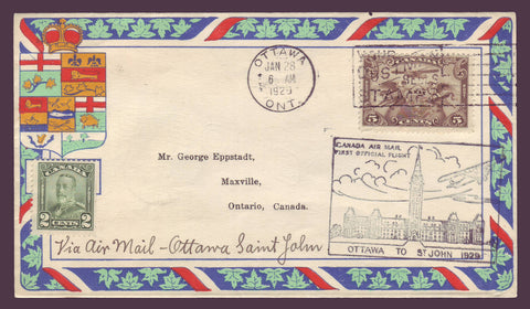 CAFF013 Canada Eppstadt FFC, Ottawa to St. John 1929