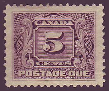CAJ042 Canada # J4 VF MH   Postage Due 5¢ 1906