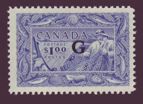 CAO271 Canada # O27 VF MNH** $1 Fisherman Official Overprint ''G''