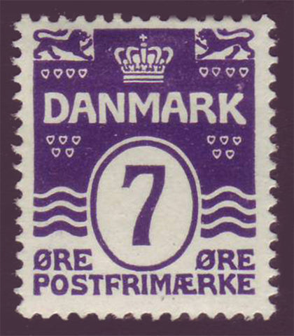 DE00922 Denmark Scott # 92 F-VF MH.  Wavy Lines with Stars 1930