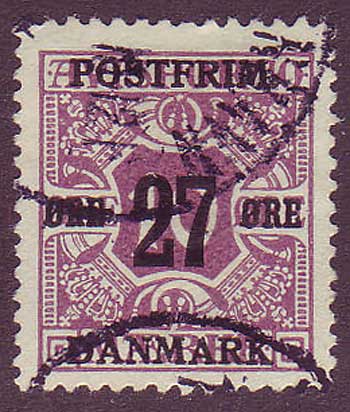 DE01495 Denmark Scott # 149 VF Used. Surcharged Newspaper Stamp 1918