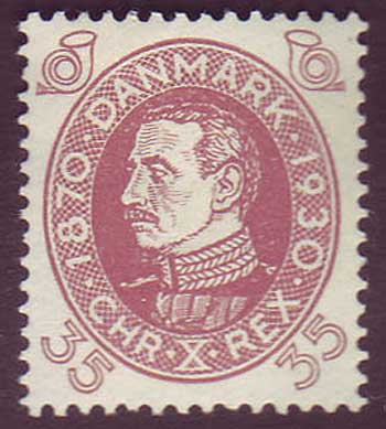 DE02182 Denmark Scott # 218 VF MH, Christian X series 1930