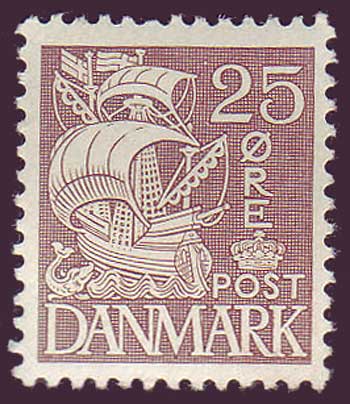 DE02341 Denmark Scott # 234 VF MH, Caravel type 1934