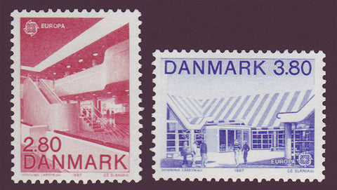 DE0837-381 Denmark Scott # 837-38 MNH, Modern Architecture - Europa 1987