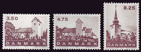 DE0924-261 Denmark       Scott # 924-26 MNH          (Village Churches in Jutland)