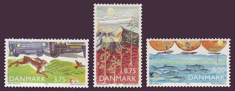 DE0961-631 Denmark       Scott # 961-63 MNH,  Protect the Environment 1992