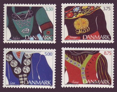 DE0992-951 Denmark       Scott # 992-95 MNH,         Ethnic Jewelry 1993