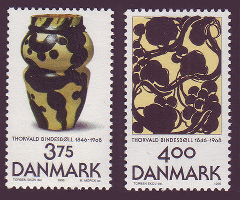 DE1059-601 Denmark Scott # 1059-60 MNH, Artworks of Thorvald Bindesboll 1996