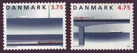 DE1071-721 Denmark Scott # 1071-72 MNH, Great Belt Fixed Link 1997
