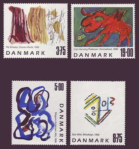DE1102-051 Denmark Scott # 1102-05 MNH, Contemporary Art 1998