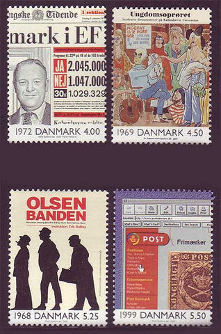 DE1181-841 Denmark Scott # 1181-84  MNH, The 20th Century - Part IV