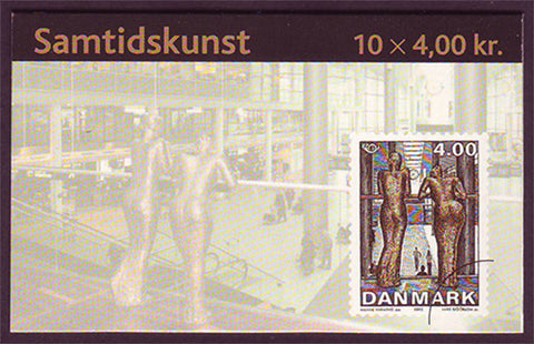 DE1222a5 Denmark       Scott # 1222a Used Booklet, Sculpture 2002