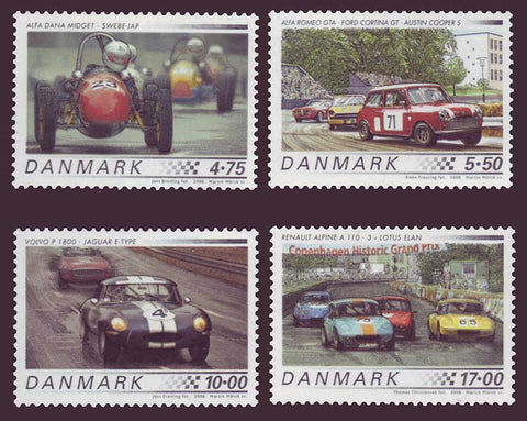 DE1357-601 Denmark Scott # 1357-60 MNH, Race Cars 2006