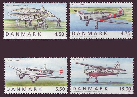 DE1363-66 Denmark Scott # 1363-66 MNH, Vintage Aircraft 2006