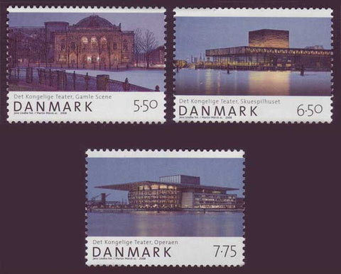 DE1397-99 Denmark Scott # 1397-99 MNH, Danish National Theatre 2008