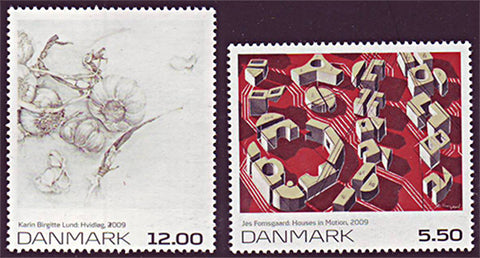 DE1446-471 Denmark Scott # 1446-47 MNH, Modern Art 2009