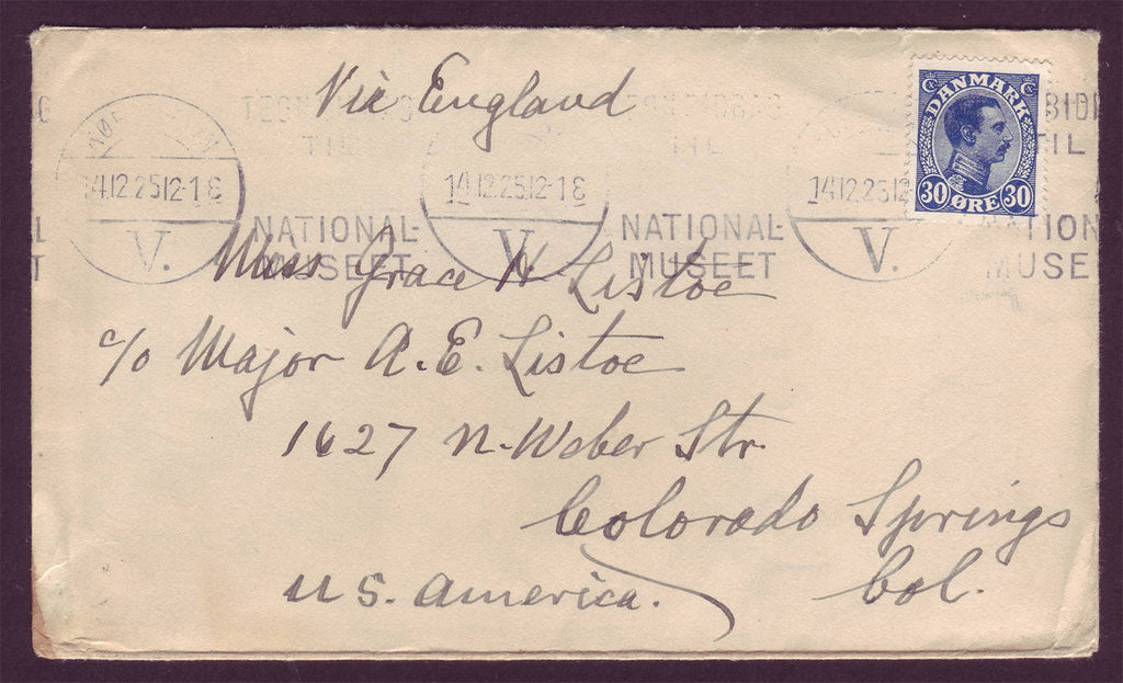 Delmark Letters DE5024 Denmark Letter to USA 1925 with Christmas Seal – Northwind Stamps