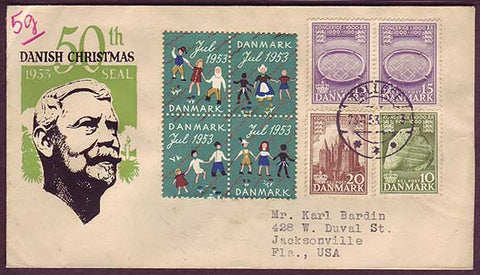 DE5030PH Denmark Commemorative envelope  to Canada 1953