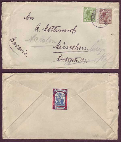 DE5053abPH Denmark,  Letter to Germany 1916