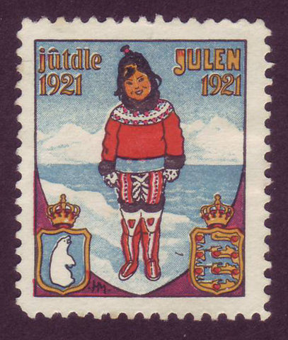 DE4021 Denmark 1921 Christmas Seal - Greenlandic Traditional Costume