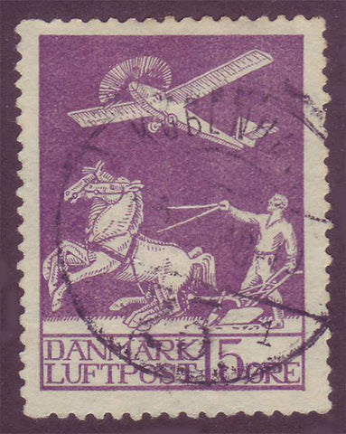 DEC02 Denmark Scott # C2 Used, Air Mail 1925-29