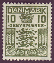Denmark Postage Due Stamp, Blue