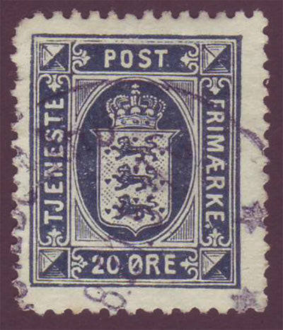 DEO24 Denmark Scott # O24 F-VF Used, Official Stamp 1920
