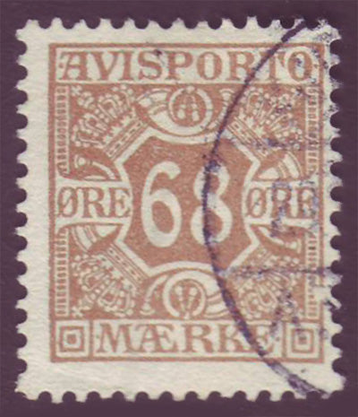 DEP075 Denmark Scott # P7, Newspaper stamp 1907