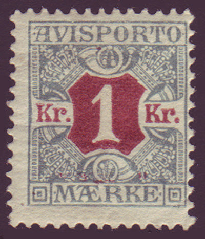 DEP08 Denmark Scott # P8, Newspaper stamp 1907