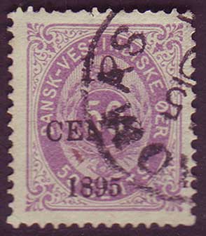 DWI155 Danish West Indies Scott # 15 VF, 50c overprinted 10c 1885