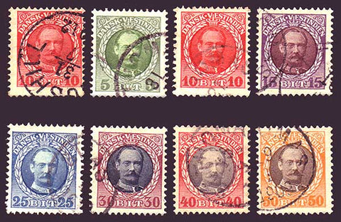 DWI43-505 Danish West Indies Scott # 43-50 VF
