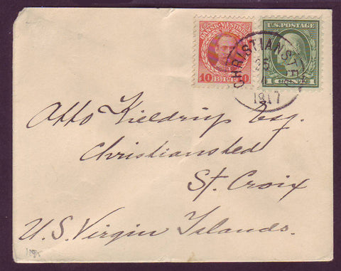 DWI5004 Danish West Indies Transition Period Cover (Philatelic) 1917