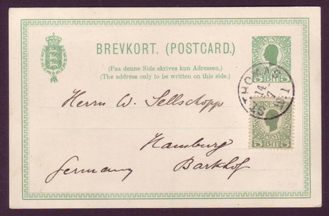 DWI5008 Danish West Indies Postal Stationery Card to Germany 1911