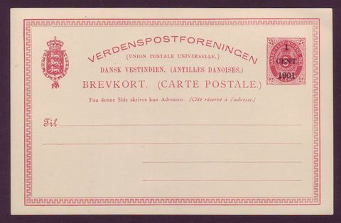 DWI5013 Danish West Indies Postal Stationery Card, VF Unused.