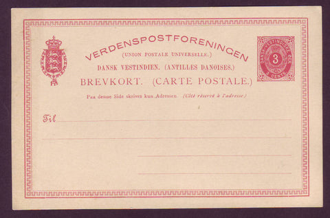 DWI5020 Danish West Indies Postal Stationery Postcard, VF Unused