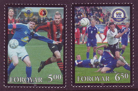 FA0445-46 Faroe Is. Scott # 445-46 MNH, Soccer 2004