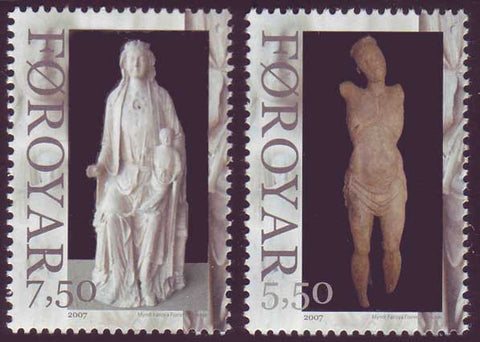 FA0492-93 Faroe Is. Scott # 492-93 MNH, Religious Statues 2007