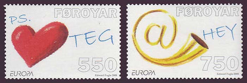 FA0502-031 Faroe Is.                  Scott # 502-03 MNH,        Letter Writing - Europa 2008