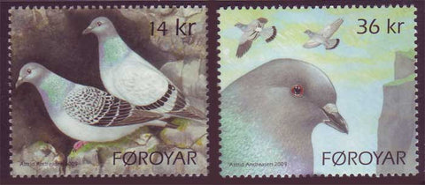 FA0520-21 Faroe Islands                   Scott # 520-21 MNH,        Pigeons  2009