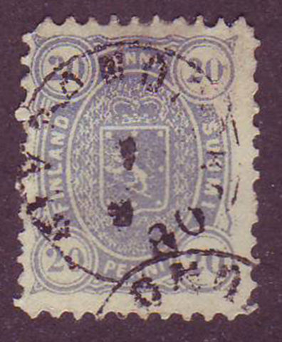 FI0021b5 Finland Scott # 21b prussian blue 1875