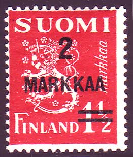 FI02121 Finland Scott # 212 overprint MNH** 1937