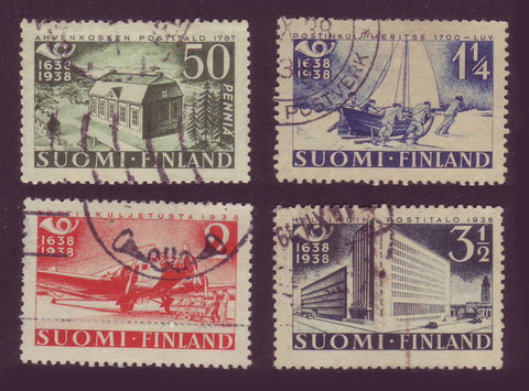 FIB015-185 Finland Scott # B15-18 VF Used, Finnish Postal System 1938