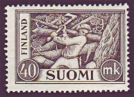 FI03051 Finland Scott # 305 MNH, Woodsman 1952