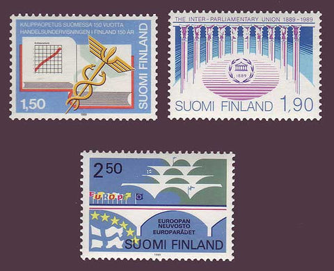FI0803-051 Finland Scott # 803-05 VF MNH, Council of Europe 1989