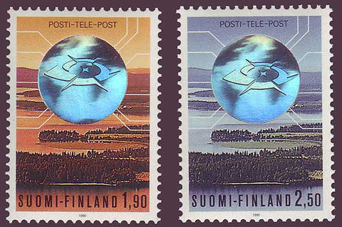 FI0810-111 Finland Scott # 810-11 VF MNH, Post Corporation - Hologram 1990