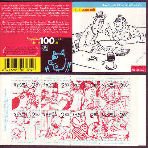 FI1022a Finland Scott # 1022 booklet MNH, Finnish Comic Strips 1996