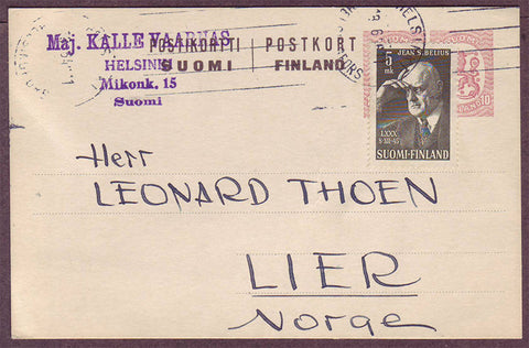 FI5071PH Finland       Postal Stationery Card to Norway 1946