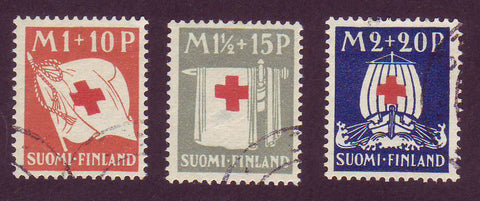 FIB002-04 Finland Scott # B2-4 VF VF used, Red Cross Symbols 1930