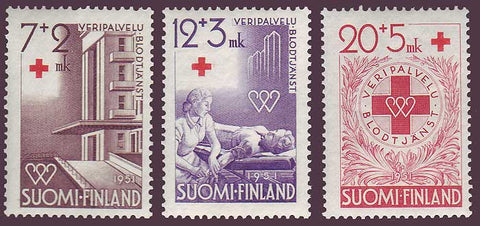 FIB104-061 Finland Scott # B104-06 VF MNH, Red Cross 1951